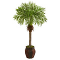 62" Robellini Palm Artificial Tree In Decorative Planter 9426 By Nearly Natural