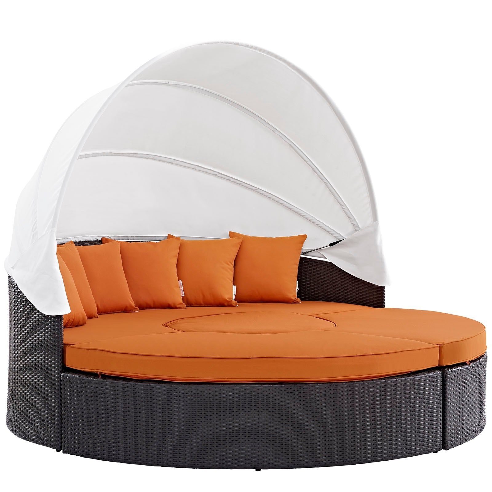 Quest Outdoor Patio Wicker Rattan Canopy Sectional Daybed by Modway