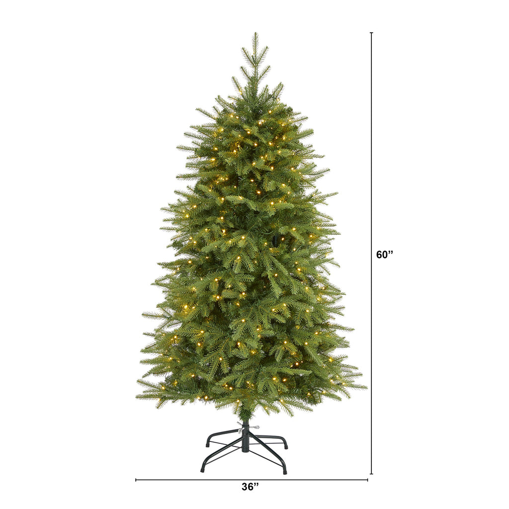 5' Vancouver Fir 'Natural Look' Artificial Christmas Tree w/ 350 Clear LED Light