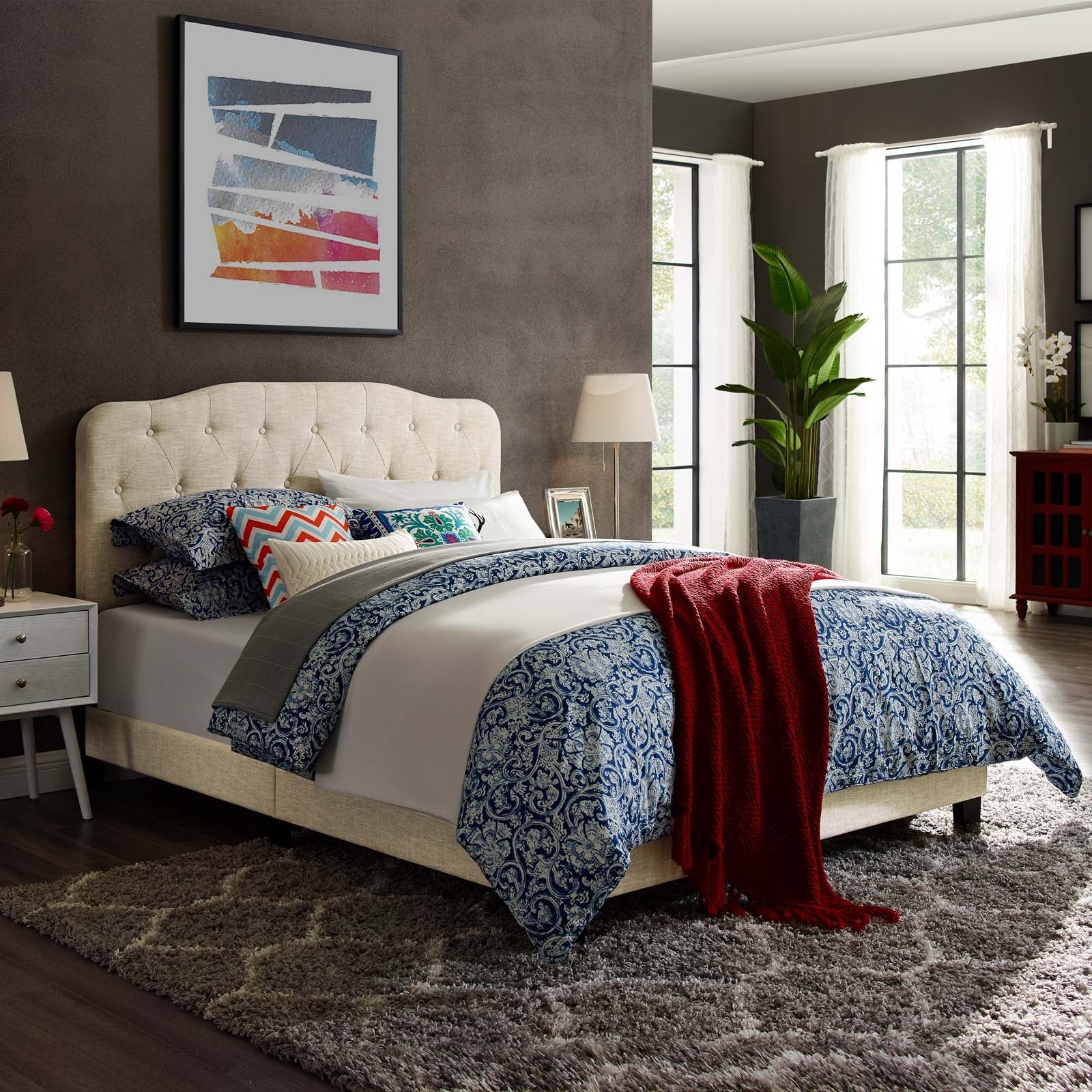 Amelia Upholstered Fabric Full Bed by Modway