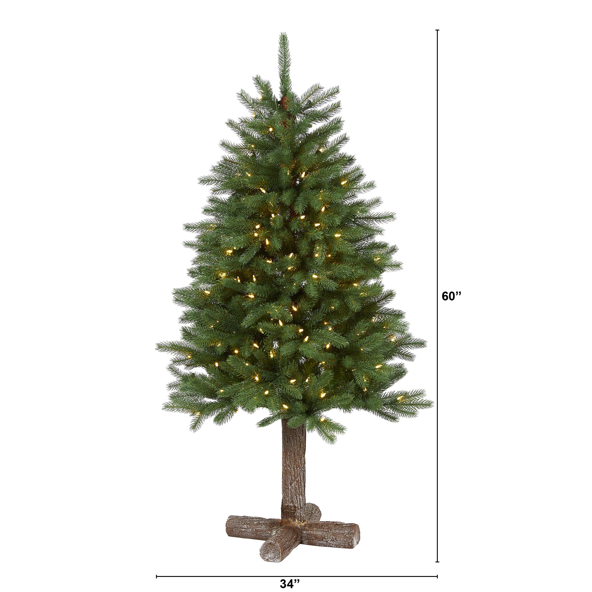 5' Napa Valley Pine Artificial Christmas Tree w/ 200 Warm White LED Lights