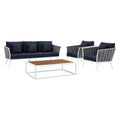 Stance 4 Piece Outdoor Patio Aluminum Sectional Sofa Set by Modway