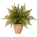 22"  Fern Artificial Plant in Orange Planter