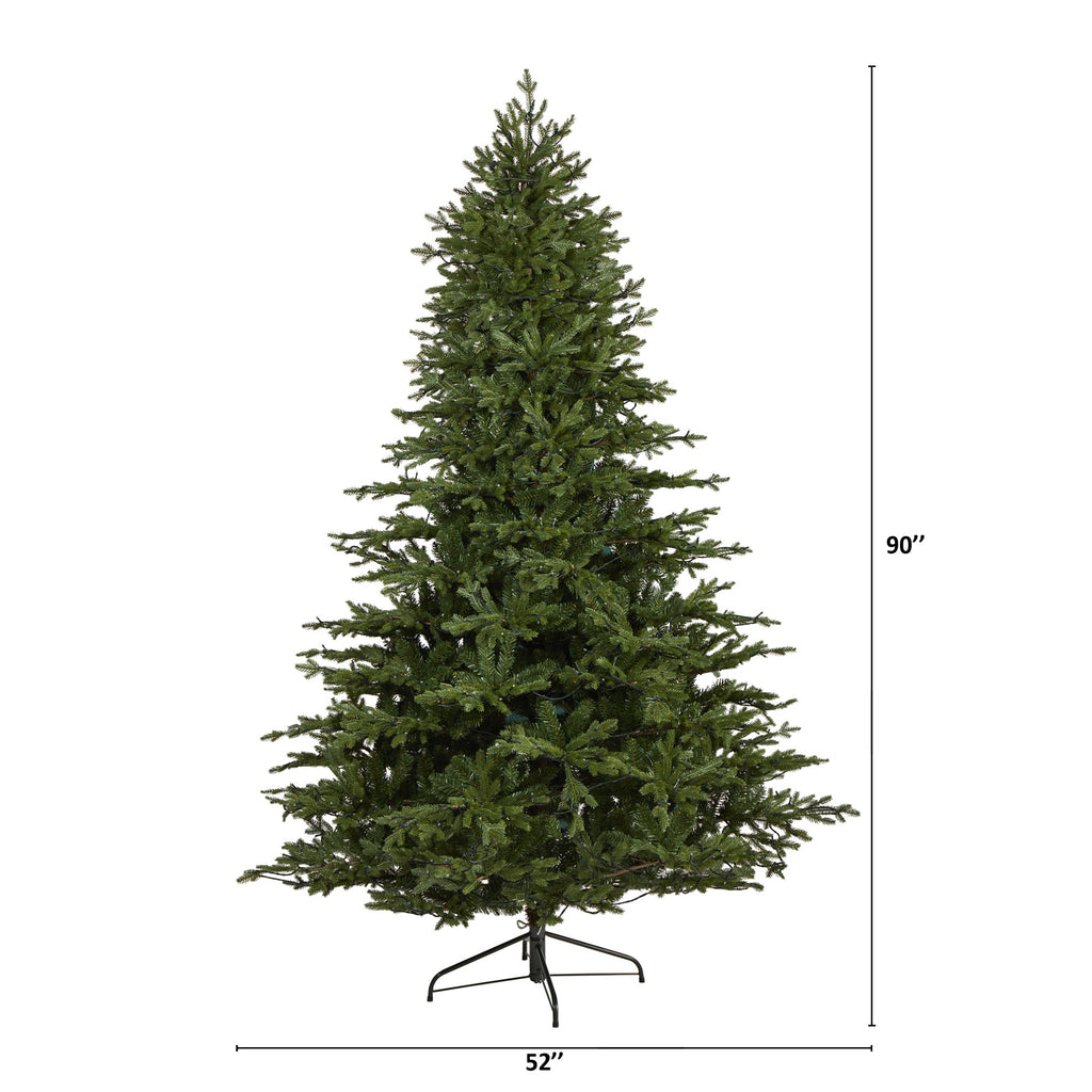 7.5' Wyoming Spruce Artificial Christmas Tree w/ 650 Clear LED Lights