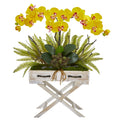26"  Phalaenopsis Orchid, Fern and Succulent Artificial Arrangement