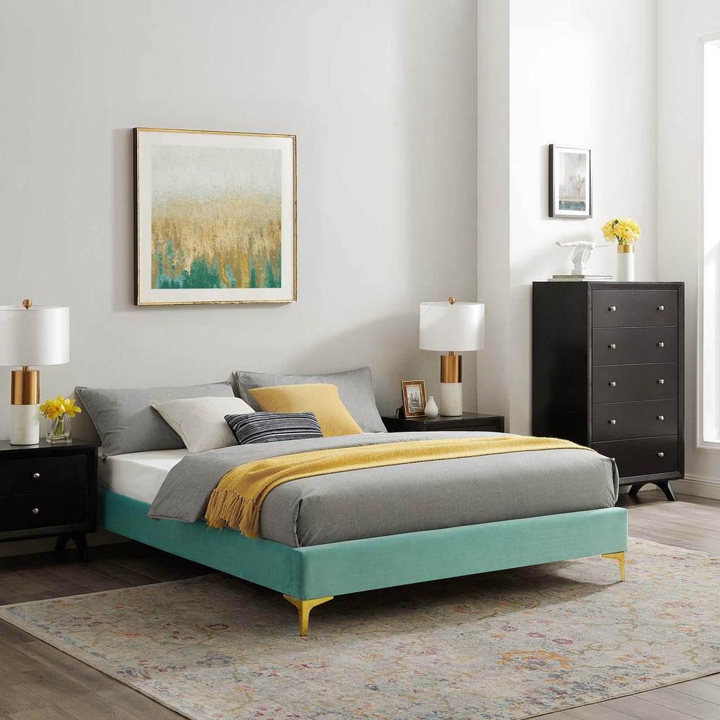 Sutton Performance Velvet King Bed Frame by Modway