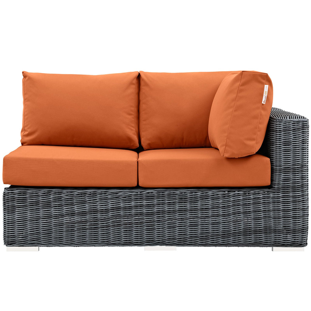Summon Outdoor Patio Sunbrella¨ Right Arm Loveseat by Modway
