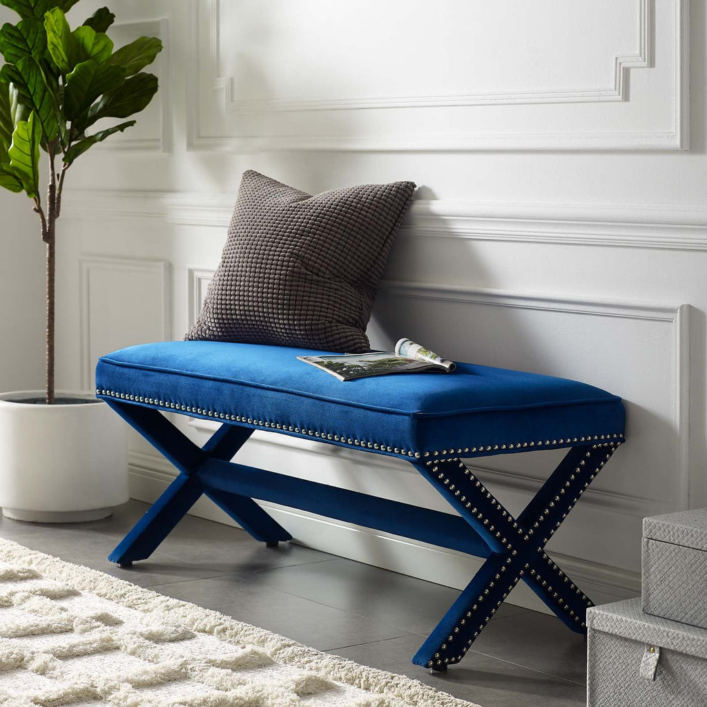 Rivet Performance Velvet Bench by Modway