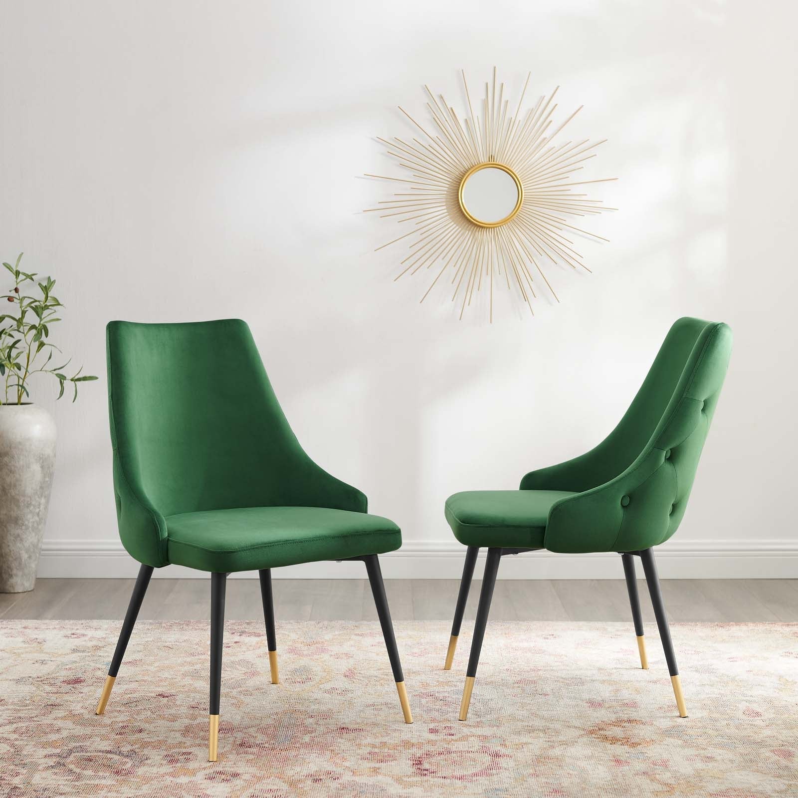 Adorn Performance Velvet Dining Side Chair Set of 2 by Modway
