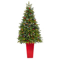 62' Snow Tipped Portl& Spruce Artificial Christmas Tree w/ Frosted Berries