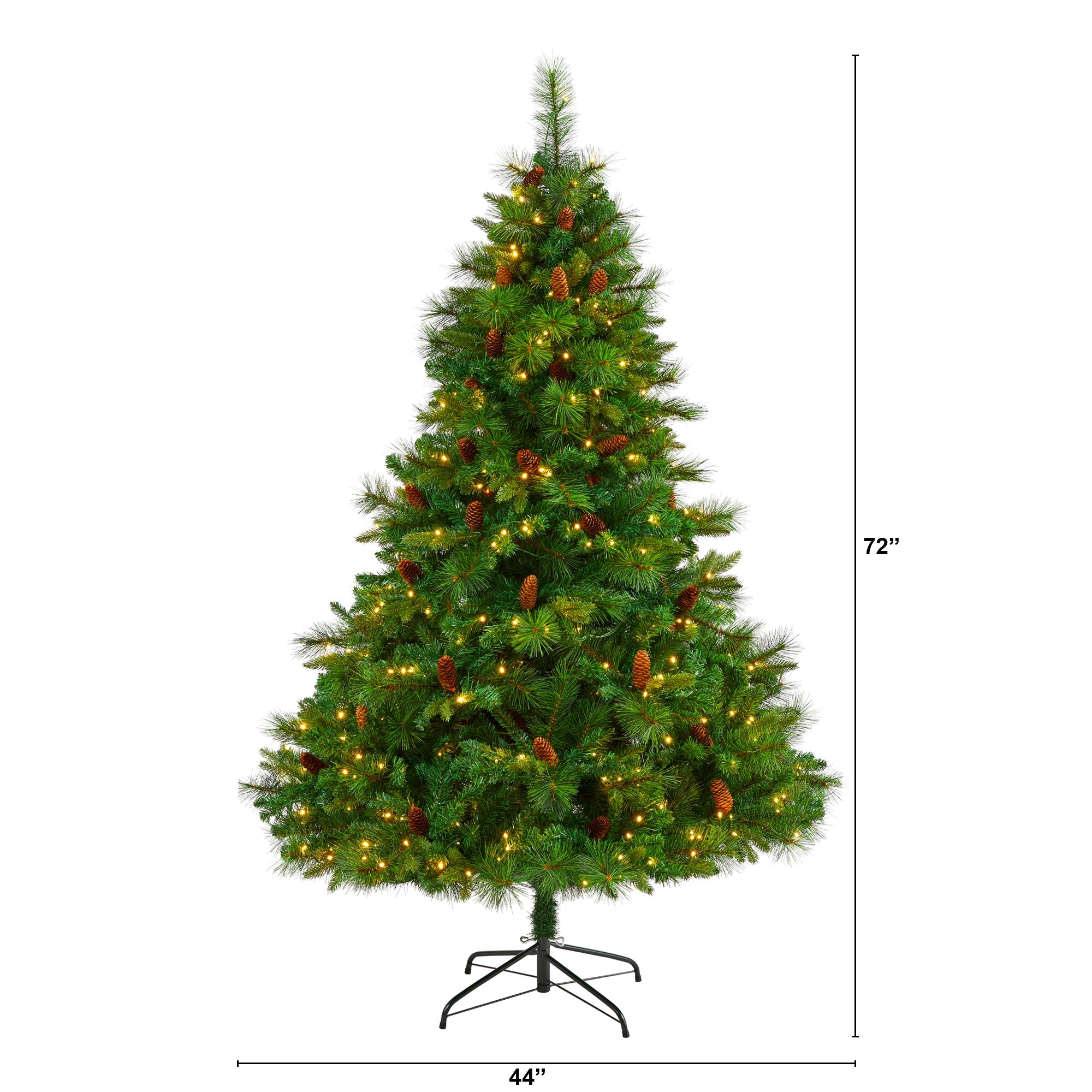 6' West Virginia Full Bodied Mixed Pine Artificial Christmas Tree w/ 300 LED