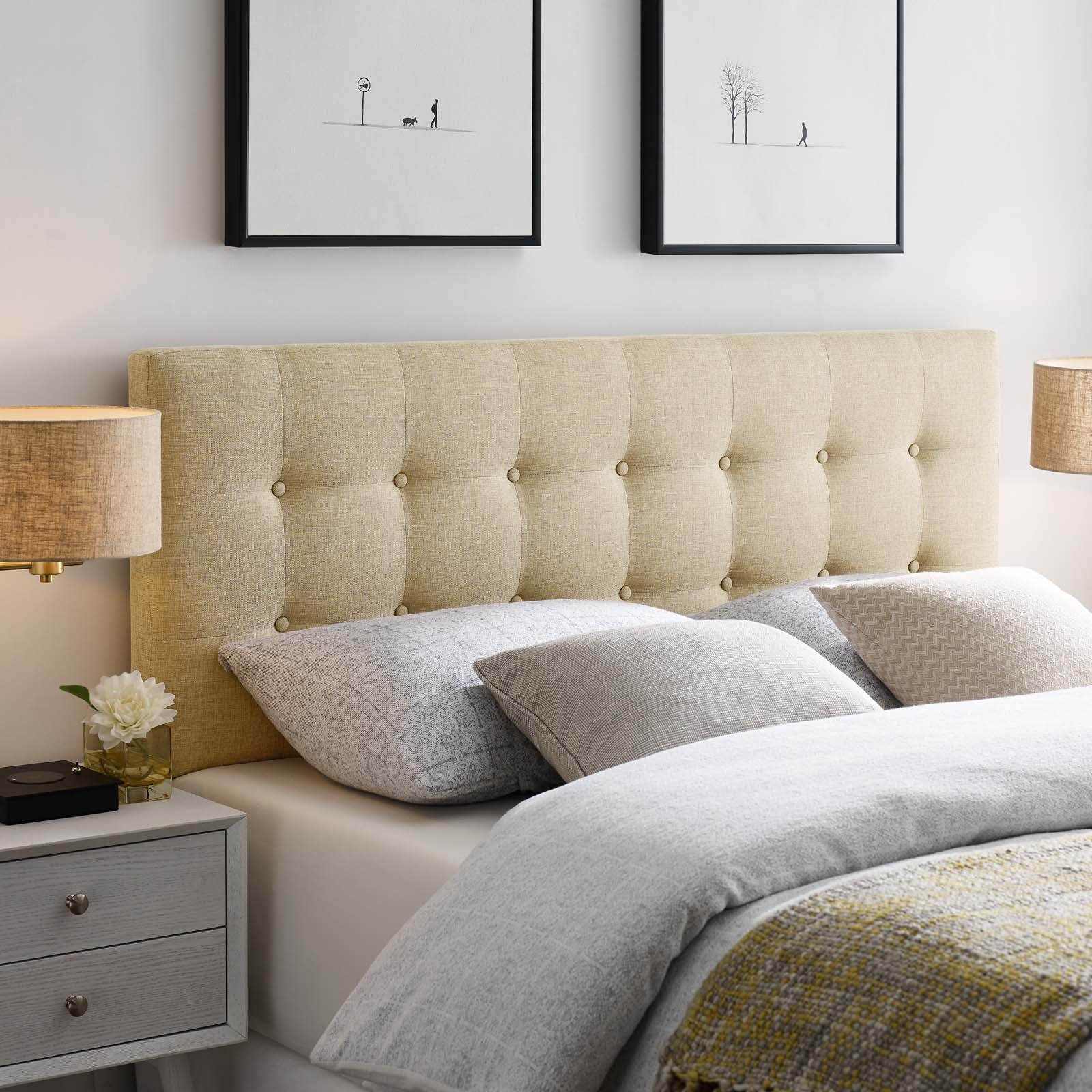 Emily Upholstered Fabric King Headboard by Modway
