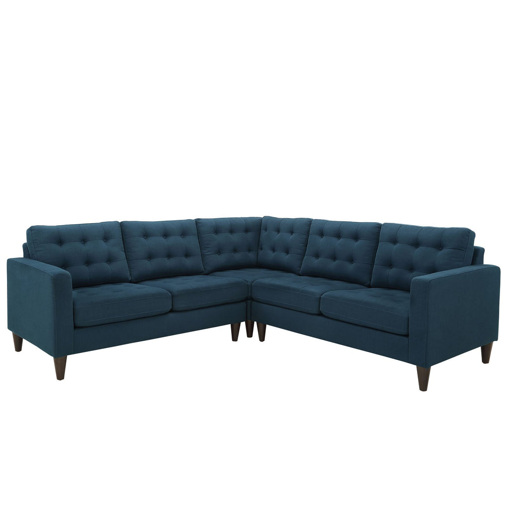 Empress 3 Piece Upholstered Fabric Sectional Sofa Set by Modway