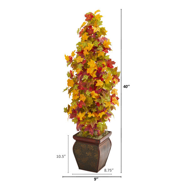 40" Autumn Maple Artificial Tree in Decorative Planter