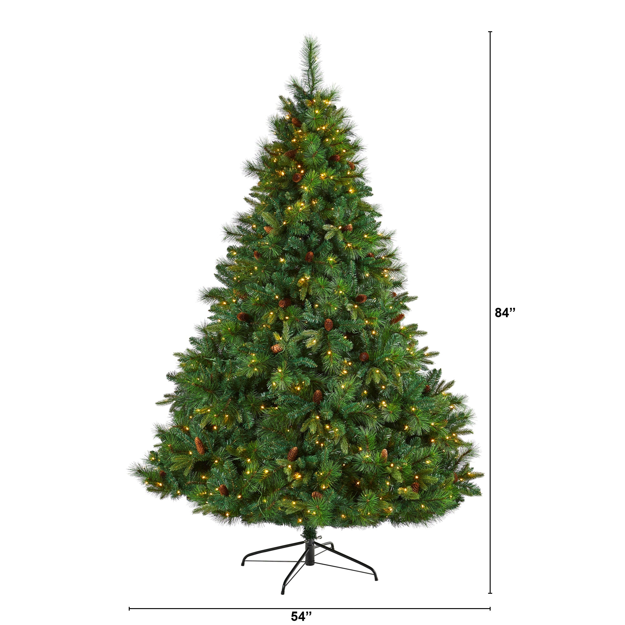 7' West Virginia Full Bodied Mixed Pine Artificial Christmas Tree w/ 450 LED