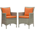 Conduit Outdoor Patio Wicker Rattan Dining Armchair Set of 2 by Modway