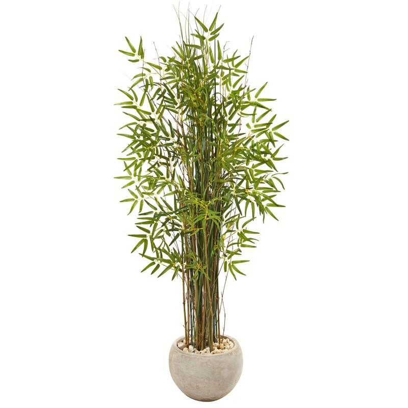 61"  Grass Artificial Bamboo Plant in Sand Colored Planter