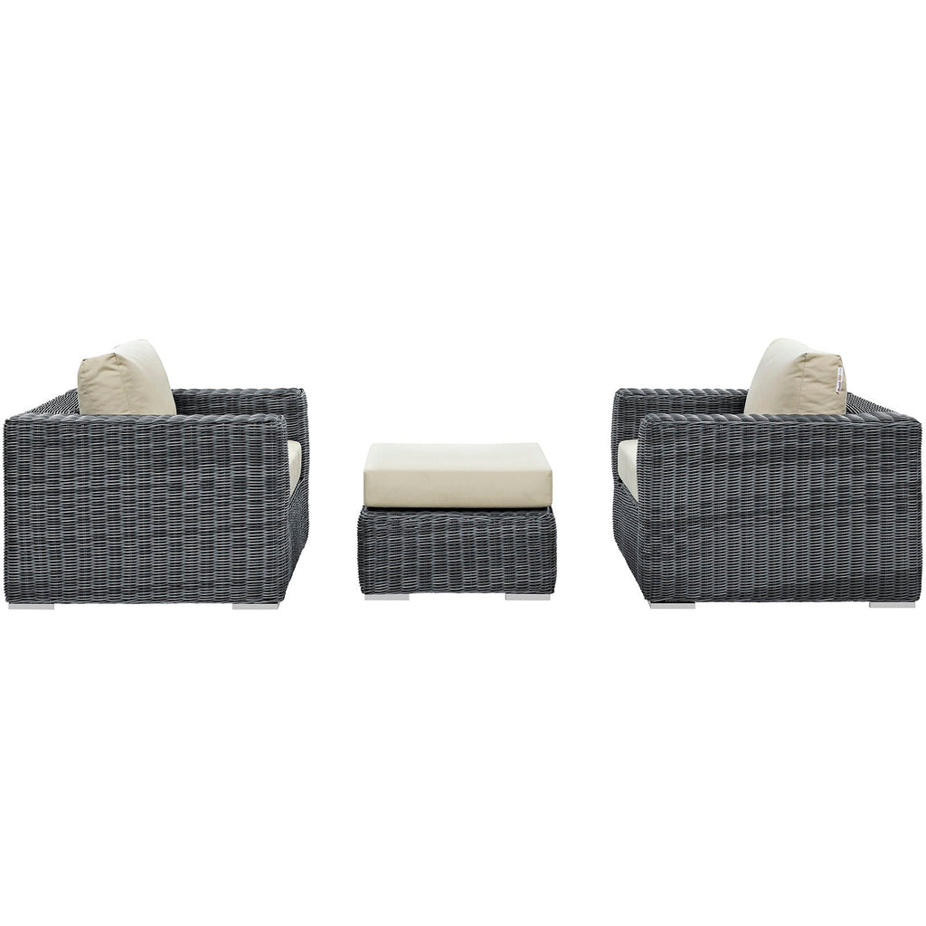 Summon 3 Piece Outdoor Patio Sunbrella¨ Sectional Set by Modway