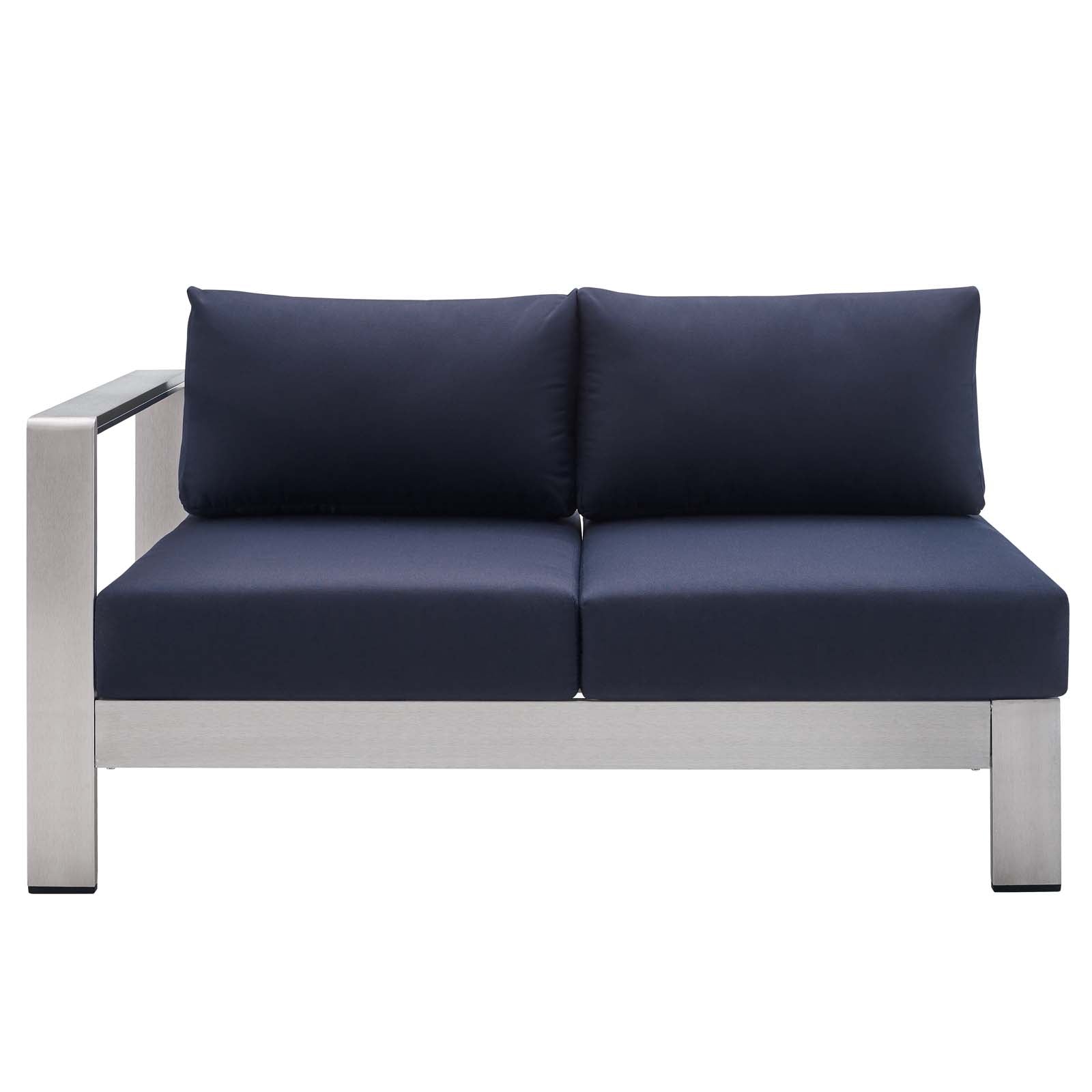 Shore Sunbrella¨ Fabric Aluminum Outdoor Patio Left-Arm Loveseat by Modway