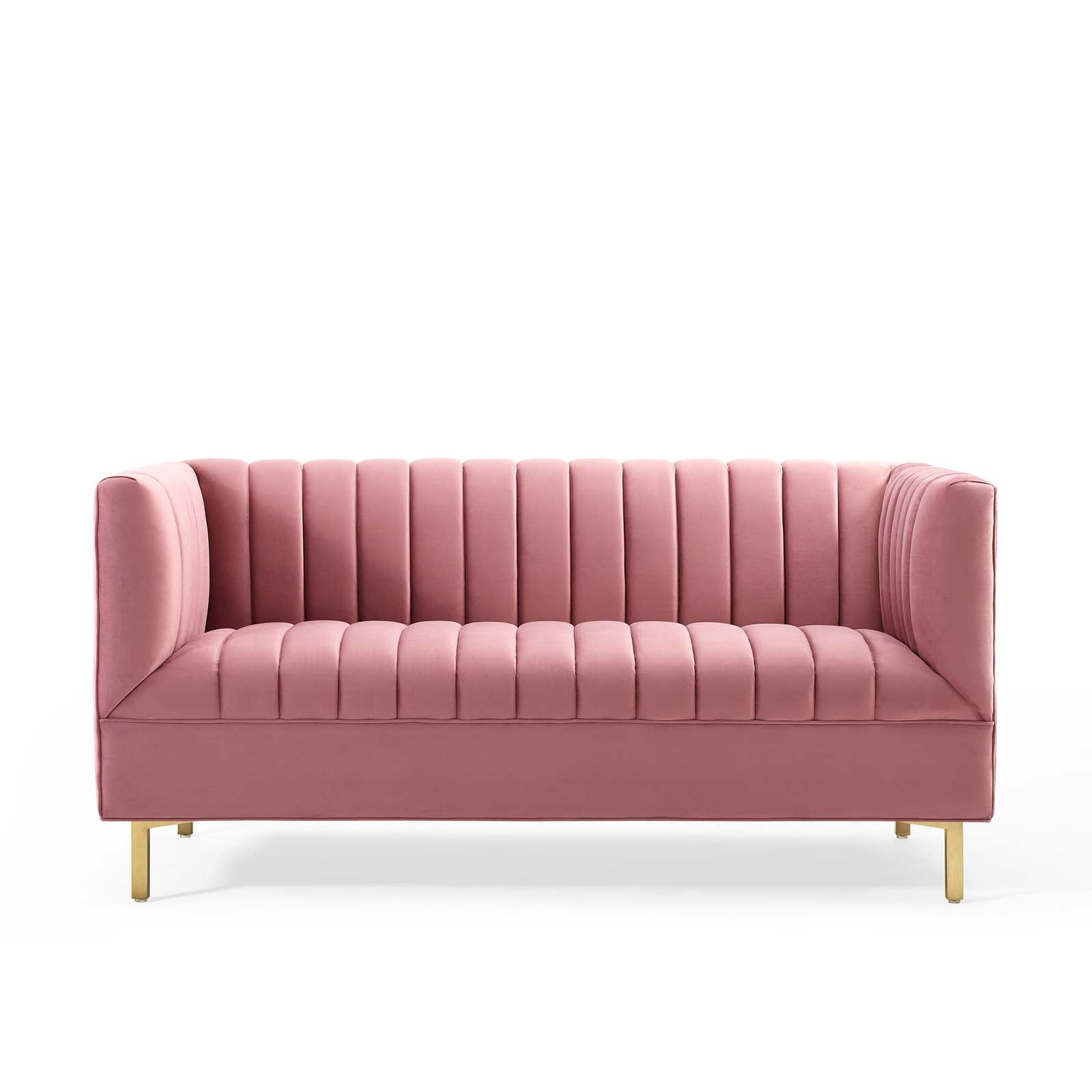 Shift Channel Tufted Performance Velvet Loveseat by Modway