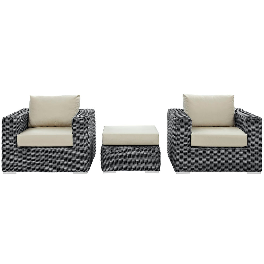 Summon 3 Piece Outdoor Patio Sunbrella¨ Sectional Set by Modway
