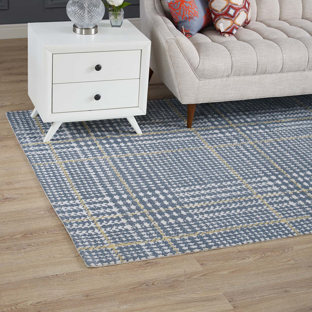 Kaja Abstract Plaid 5x8 Area Rug by Modway