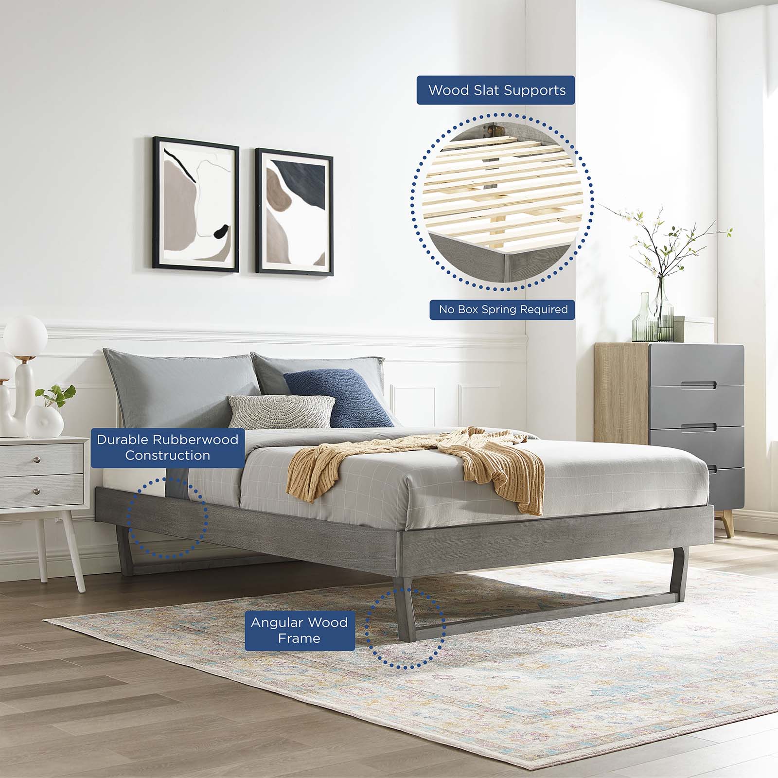 Billie Wood Full Platform Bed Frame by Modway