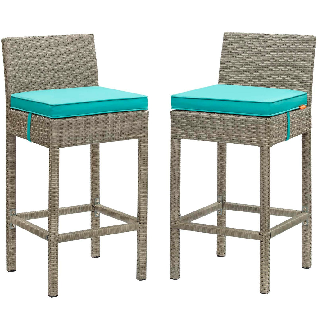 Conduit Outdoor Patio Wicker Rattan Bar Stool Set of 2 by Modway
