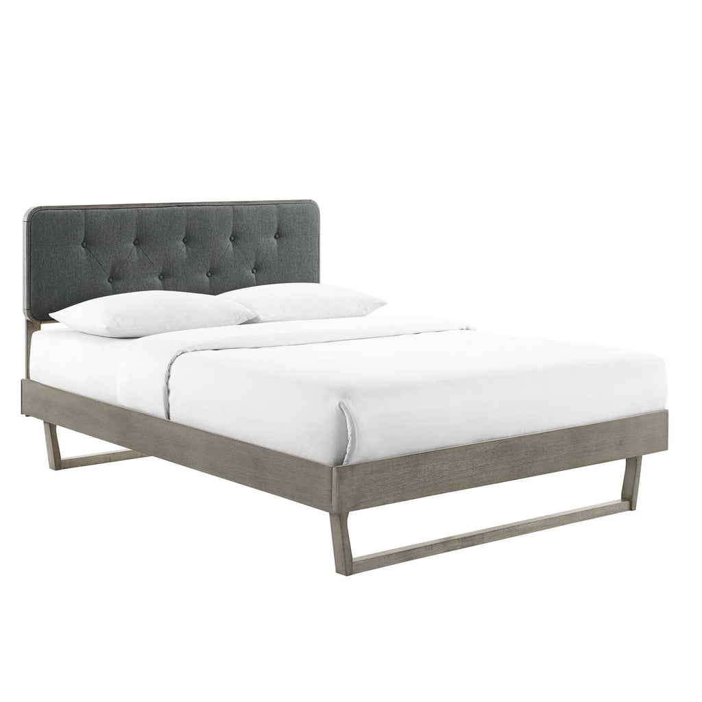 Bridgette Wood King Platform Bed With Angular Frame by Modway