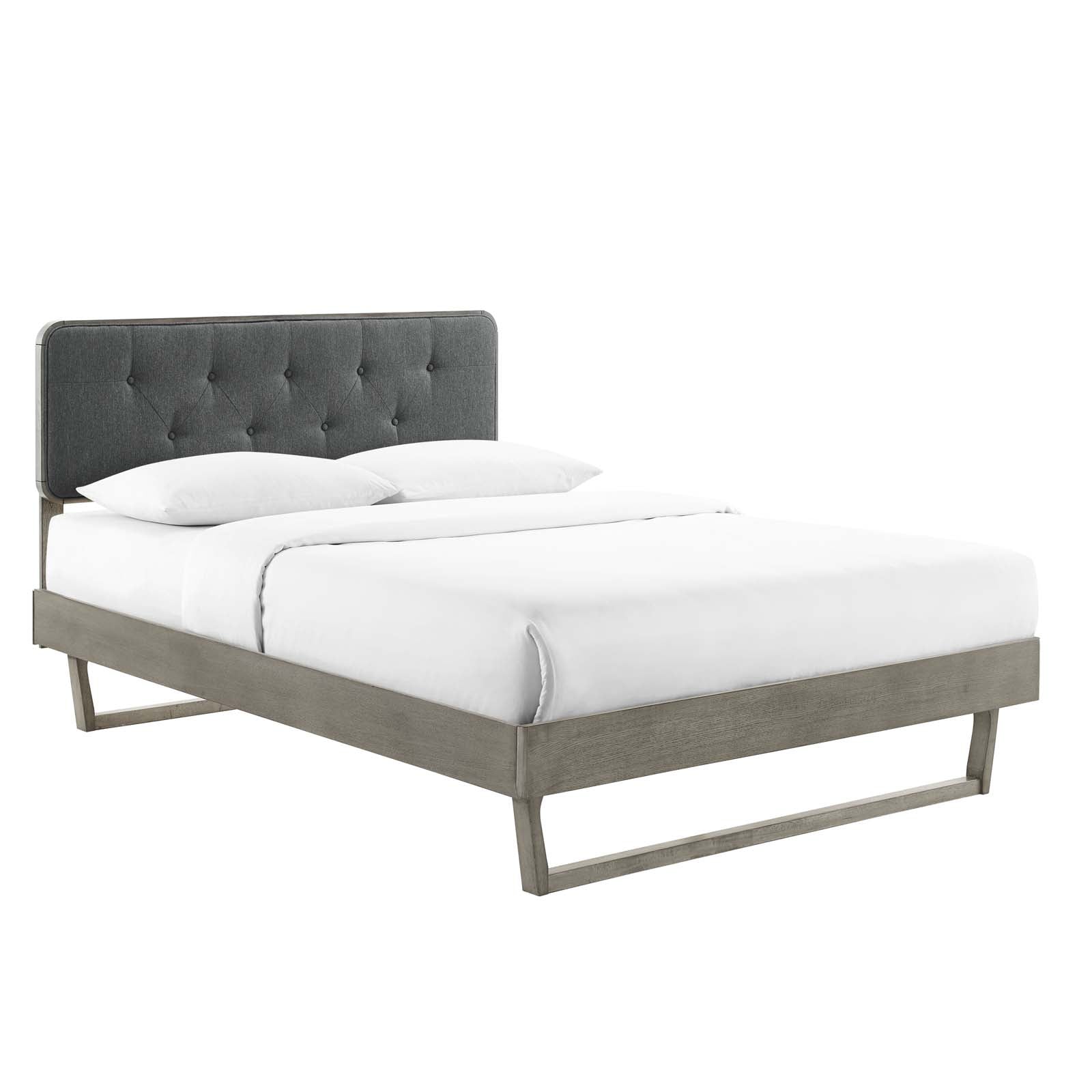Bridgette Wood King Platform Bed With Angular Frame by Modway