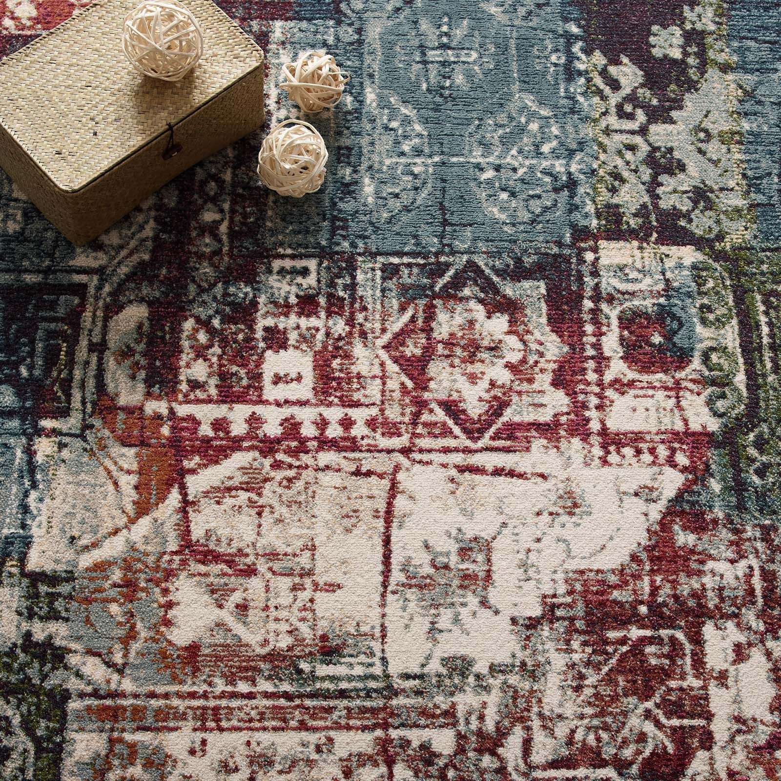 Tribute Elowen Contemporary Modern Vintage Mosaic 8x10 Area Rug by Modway