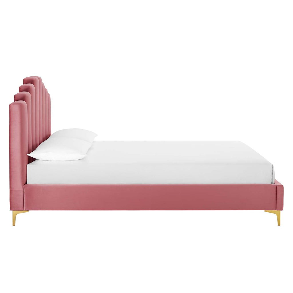 Olivia Performance Velvet Queen Platform Bed by Modway