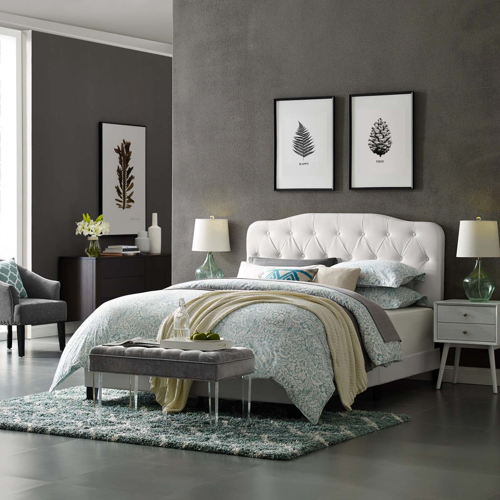 Amelia Faux Leather Queen Bed by Modway