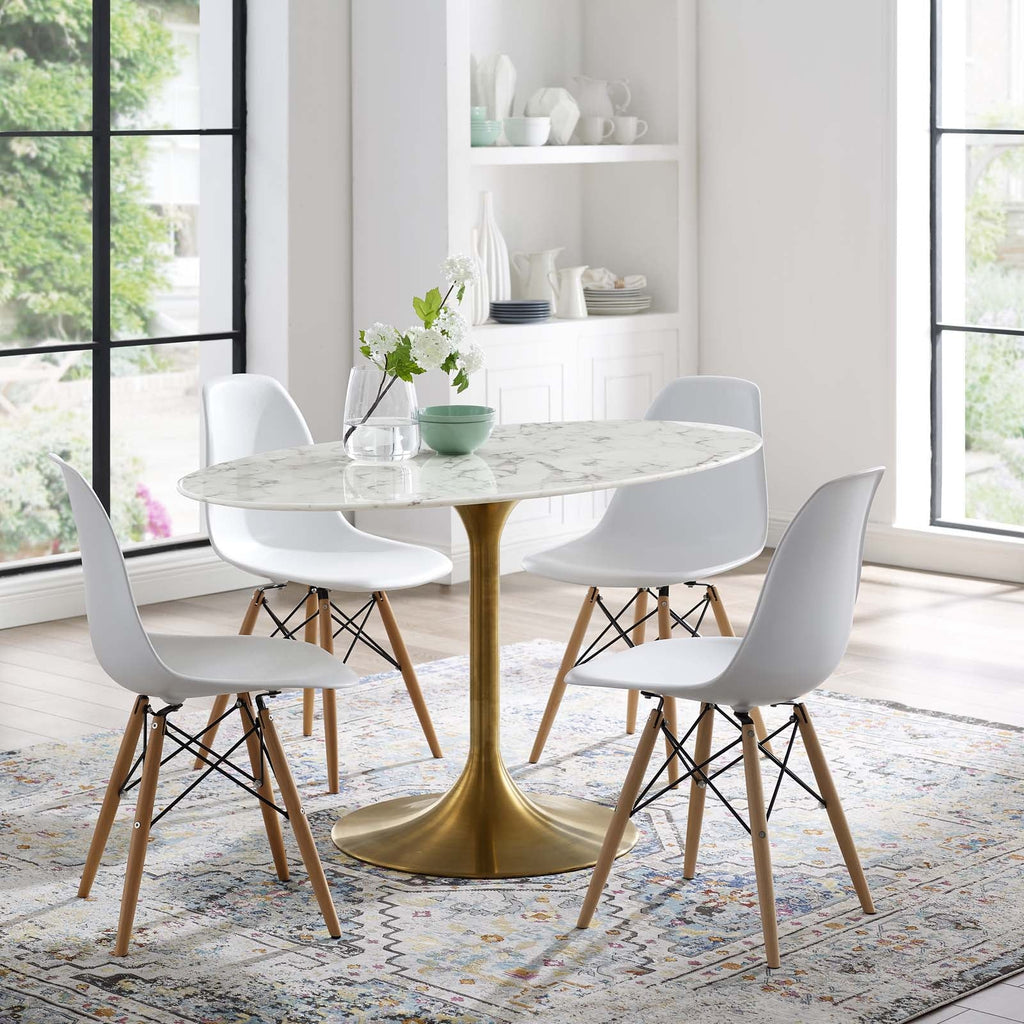 Lippa 54" Oval Faux Marble Dining Table by Modway