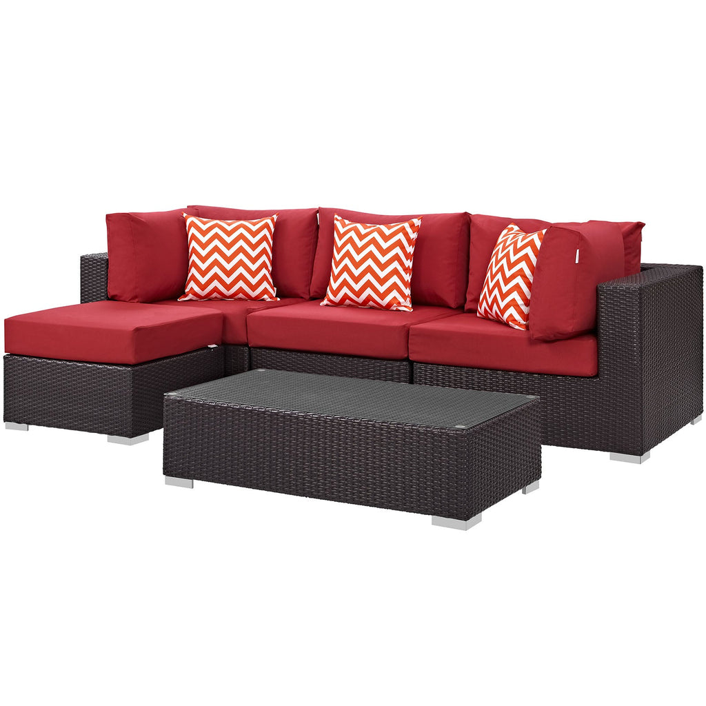 Convene 5 Piece Outdoor Patio Sectional Set by Modway