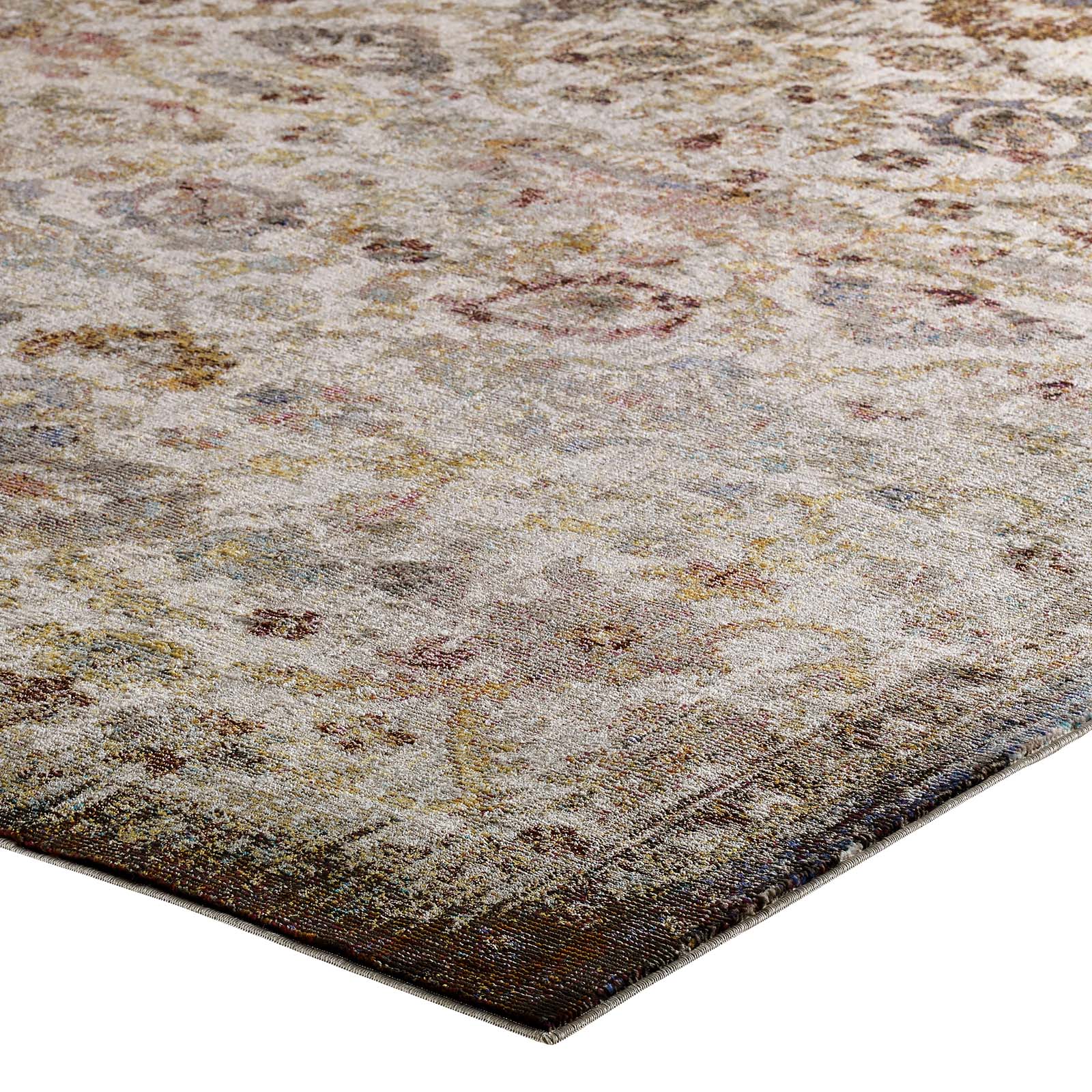 Success Kaede Distressed Vintage Floral Moroccan Trellis 8x10 Area Rug by Modway