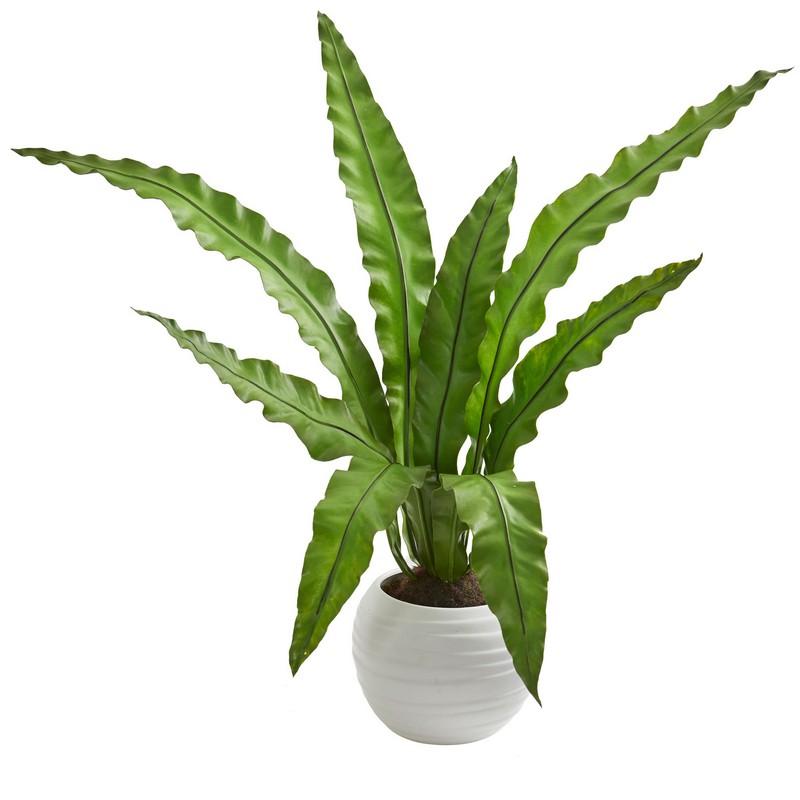 31"  Birds nest Artificial Plant in White Planter