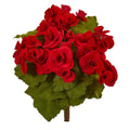 11"  Begonia Bush Artificial Flower (Set of 4)