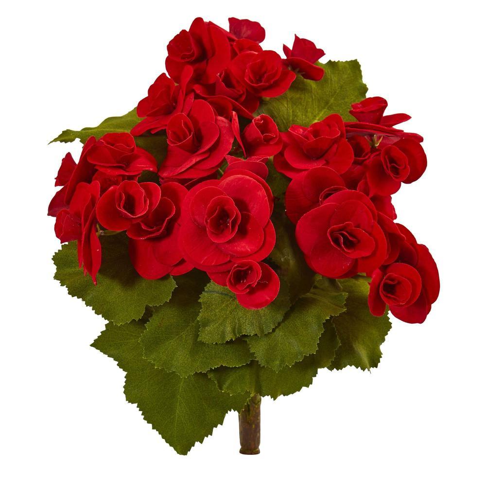 11"  Begonia Bush Artificial Flower (Set of 4)