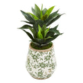 27"  Double Agave Artificial Plant in Decorative Planter