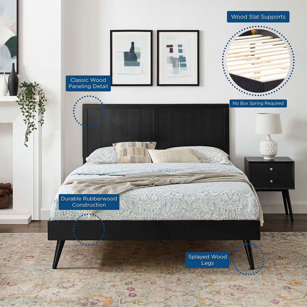 Alana Wood King Platform Bed With Splayed Legs by Modway