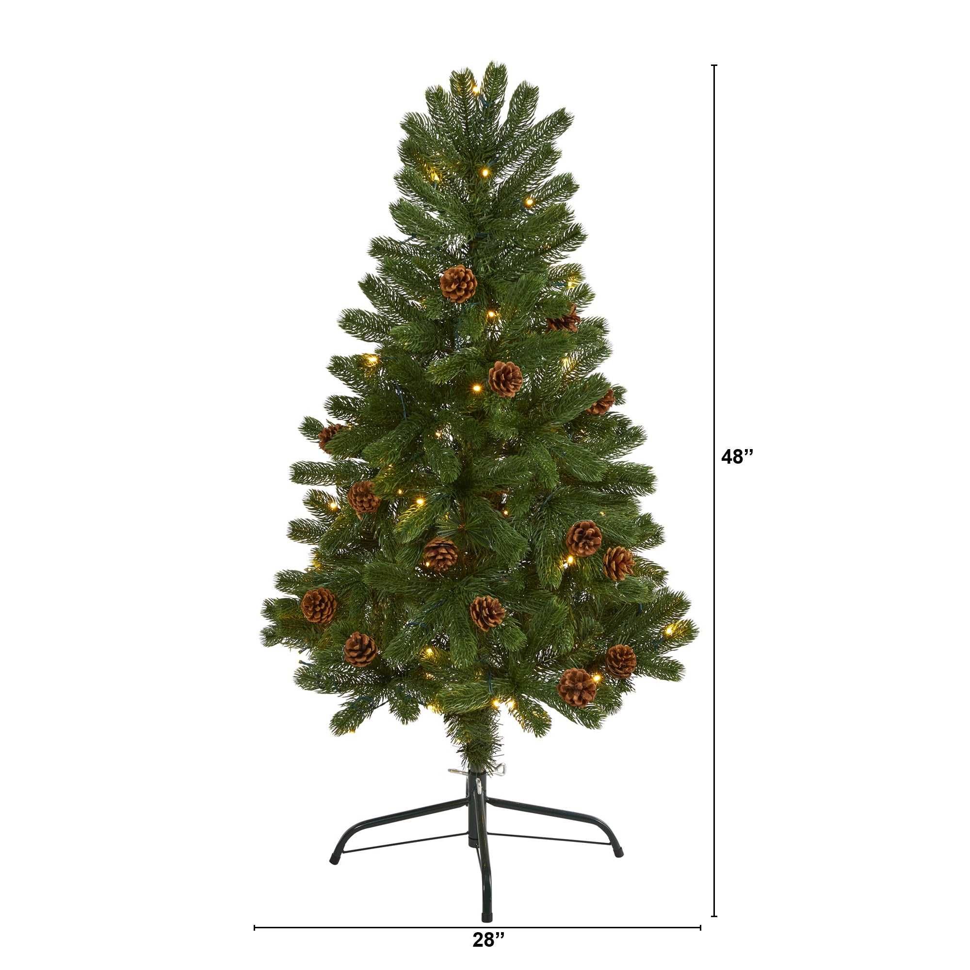 4' Rocky Mountain Spruce Artificial Christmas Tree w/ Pinecones