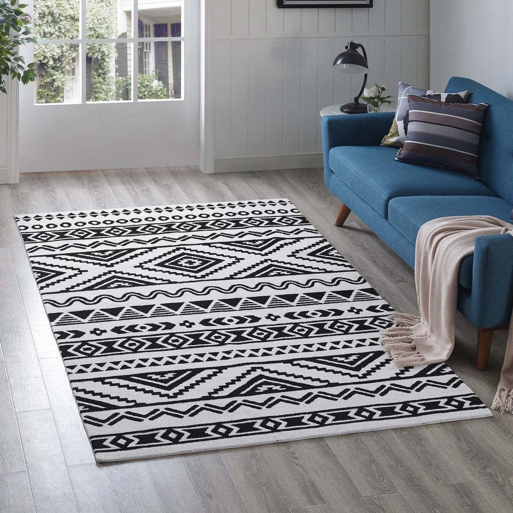 Haku Geometric Moroccan Tribal 5x8 Area Rug by Modway