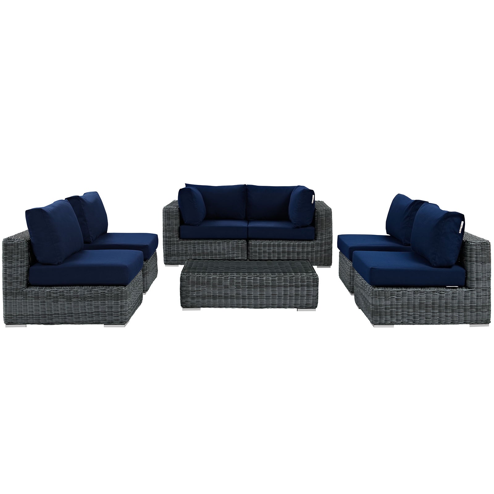 Summon 7 Piece Outdoor Patio Sunbrella¨ Sectional Set by Modway