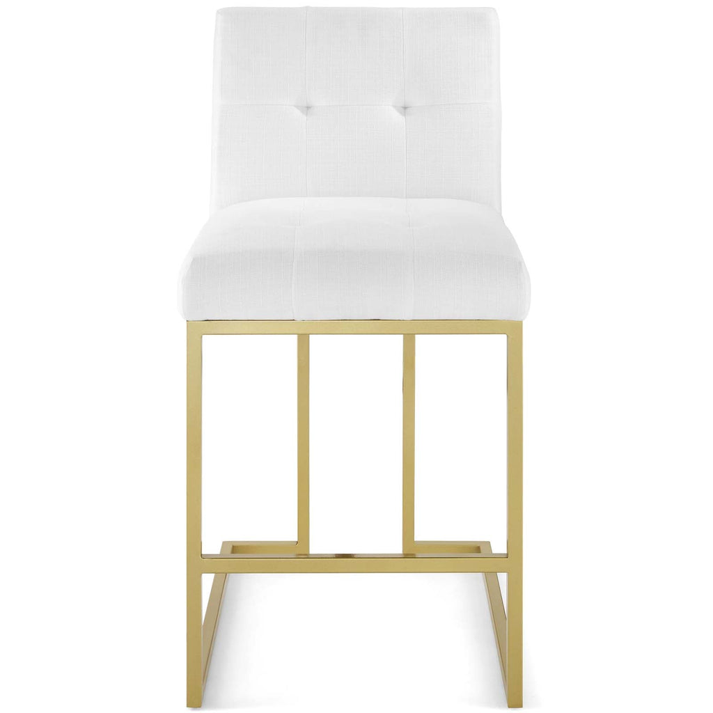 Privy Gold Stainless Steel Upholstered Fabric Counter Stool by Modway