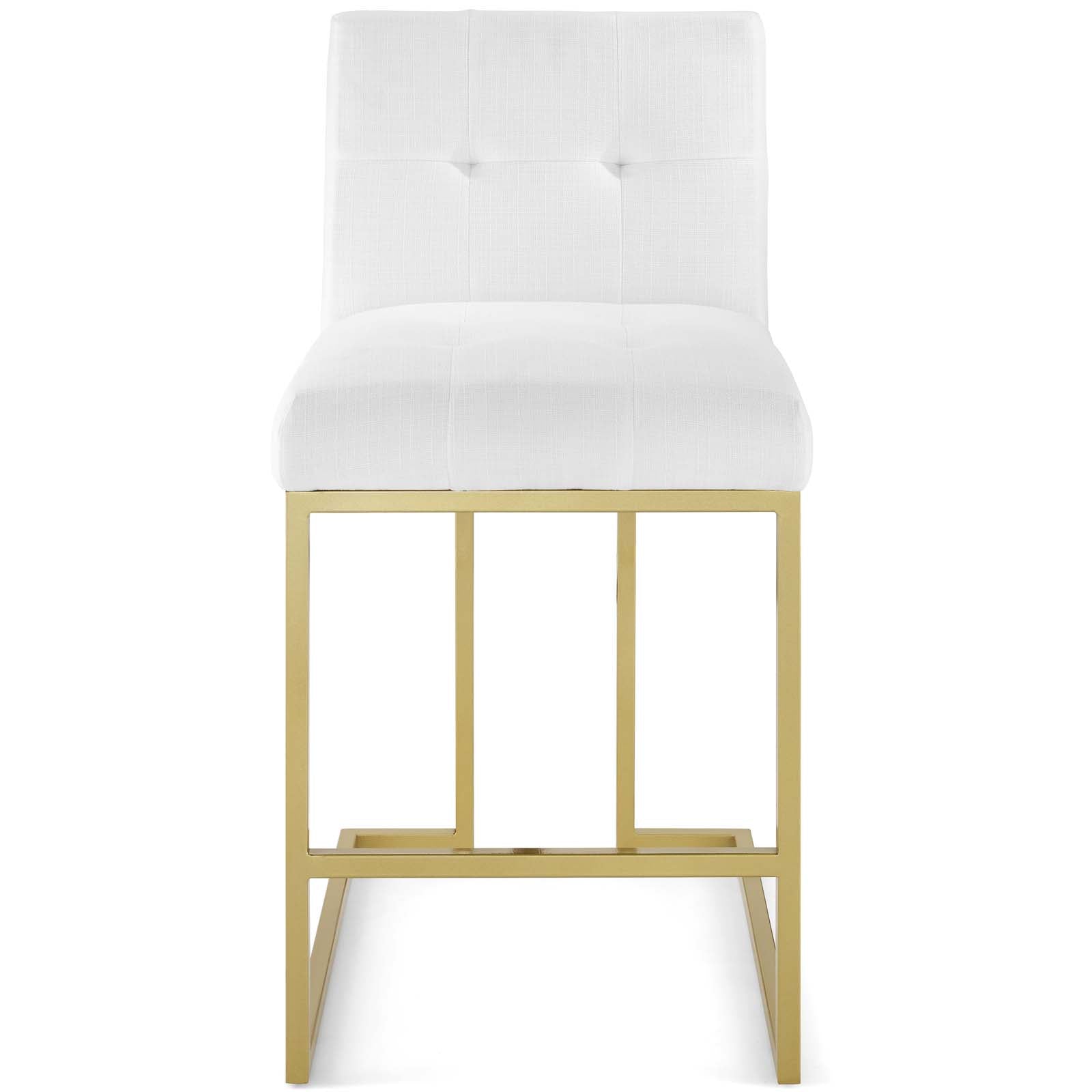 Privy Gold Stainless Steel Upholstered Fabric Counter Stool by Modway