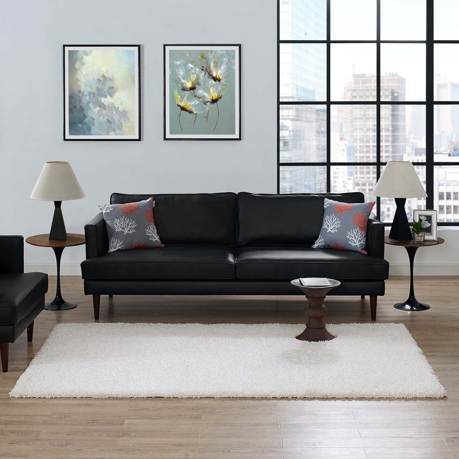 Enyssa Solid 5x8 Shag Area Rug by Modway