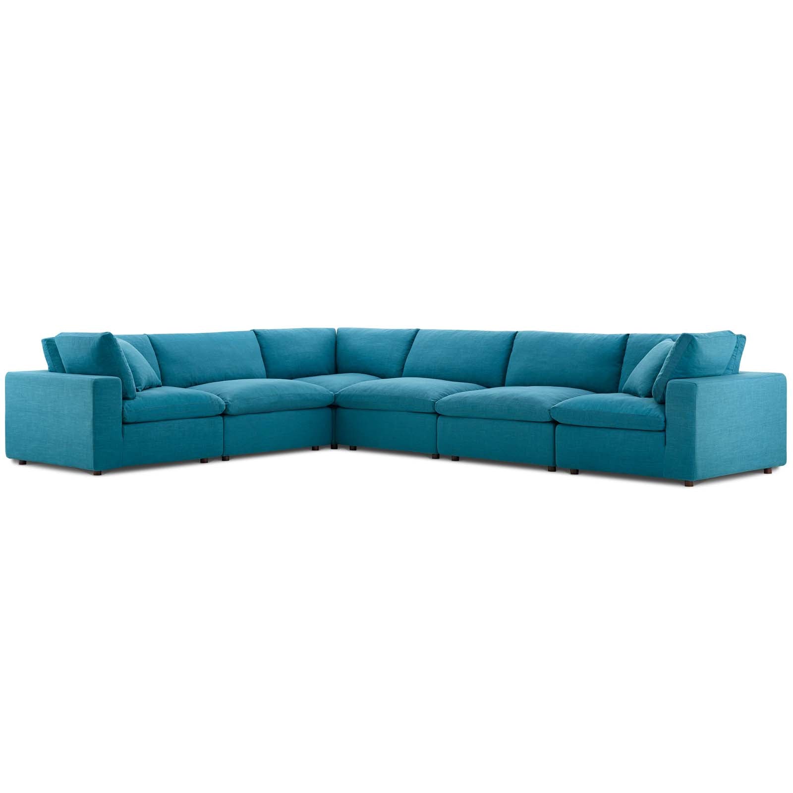 Commix 6 Piece Down Filled Overstuffed Sectional Sofa Set by Modway