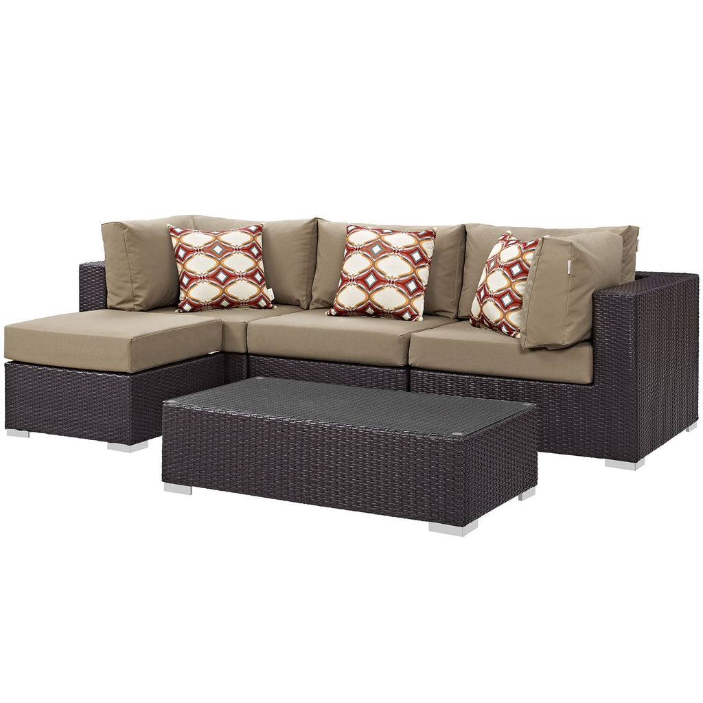 Convene 5 Piece Outdoor Patio Sectional Set by Modway