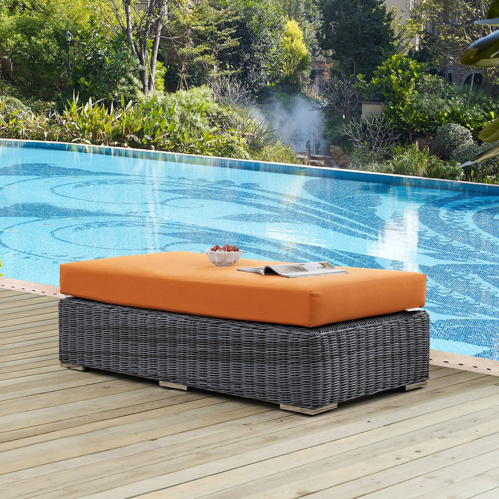 Summon Outdoor Patio Sunbrella¨ Rectangle Ottoman by Modway